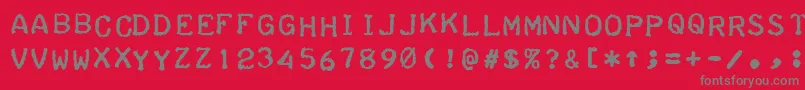TeleprinterBoldItalic Font – Gray Fonts on Red Background