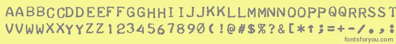 フォントTeleprinterBoldItalic – 黄色の背景に灰色の文字