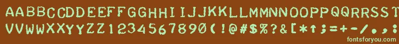 Шрифт TeleprinterBoldItalic – зелёные шрифты на коричневом фоне