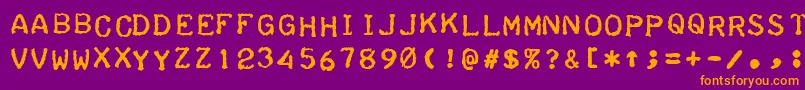Weitere Informationen zur TeleprinterBoldItalic-Schriftart TeleprinterBoldItalic-Schriftart – Orangefarbene Schriften auf violettem Hintergrund