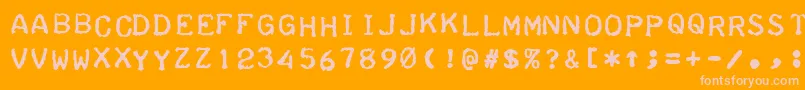 フォントTeleprinterBoldItalic – オレンジの背景にピンクのフォント