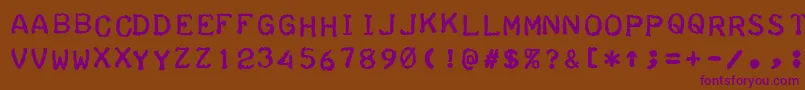Czcionka TeleprinterBoldItalic – fioletowe czcionki na brązowym tle