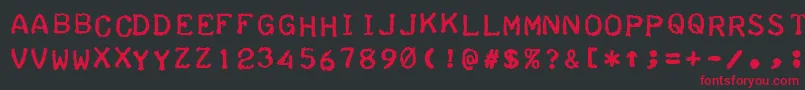 TeleprinterBoldItalic Font – Red Fonts on Black Background