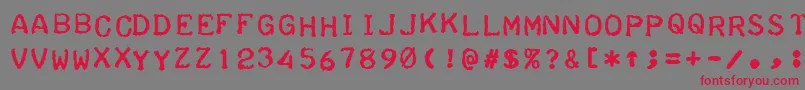 TeleprinterBoldItalic Font – Red Fonts on Gray Background