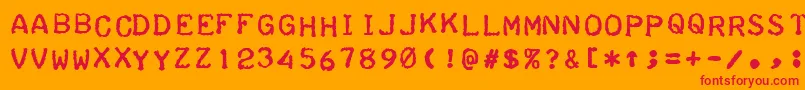 TeleprinterBoldItalic Font – Red Fonts on Orange Background