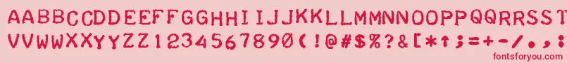 TeleprinterBoldItalic Font – Red Fonts on Pink Background