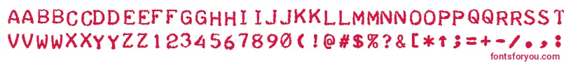 フォントTeleprinterBoldItalic – 白い背景に赤い文字