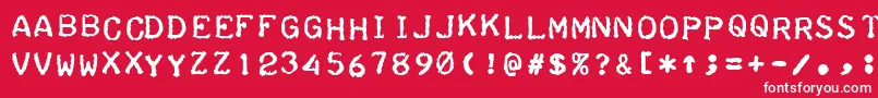 フォントTeleprinterBoldItalic – 赤い背景に白い文字