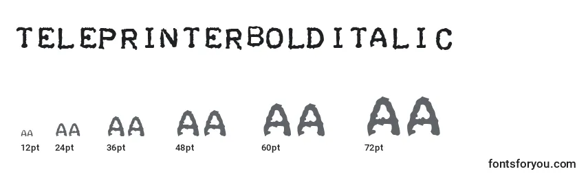 Размеры шрифта TeleprinterBoldItalic