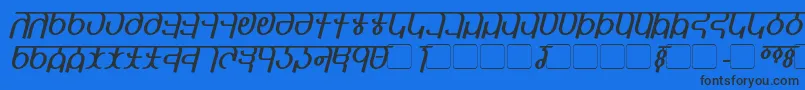 QijomiItalic Font – Black Fonts on Blue Background