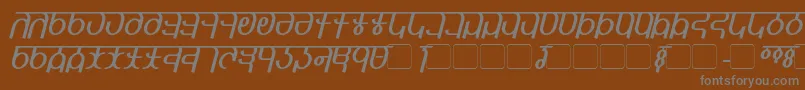 フォントQijomiItalic – 茶色の背景に灰色の文字