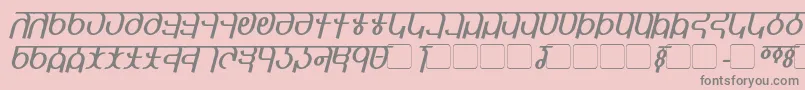 フォントQijomiItalic – ピンクの背景に灰色の文字