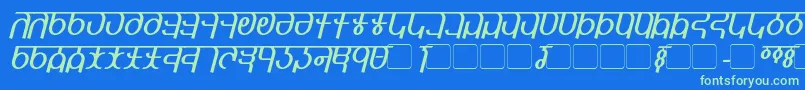 Шрифт QijomiItalic – зелёные шрифты на синем фоне