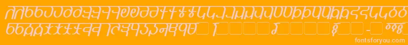フォントQijomiItalic – オレンジの背景にピンクのフォント