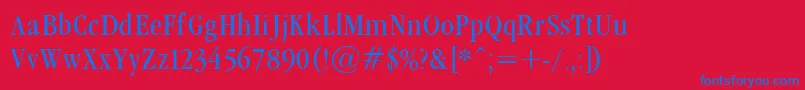 GaramondCondLight Font – Blue Fonts on Red Background