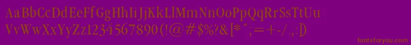 GaramondCondLight-fontti – ruskeat fontit violetilla taustalla