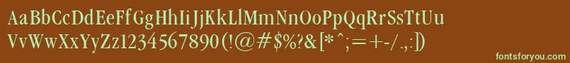 GaramondCondLight Font – Green Fonts on Brown Background