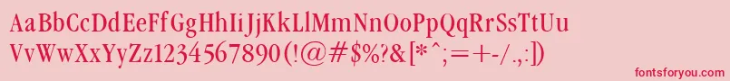 GaramondCondLight Font – Red Fonts on Pink Background