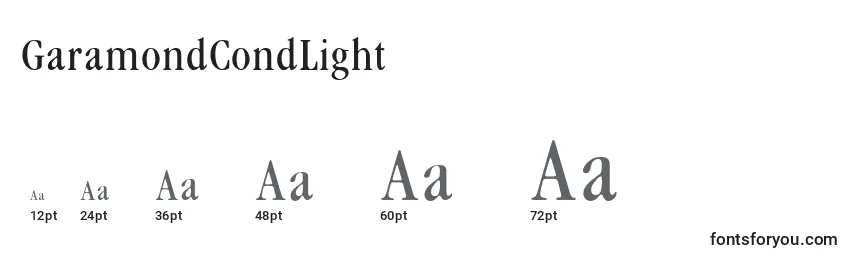 GaramondCondLight Font Sizes