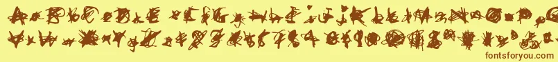 AMcmull-fontti – ruskeat fontit keltaisella taustalla