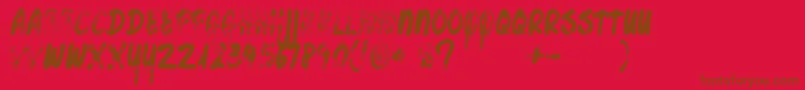 Bottleshopfaded-Schriftart – Braune Schriften auf rotem Hintergrund