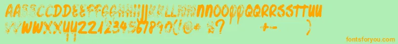 Bottleshopfaded Font – Orange Fonts on Green Background