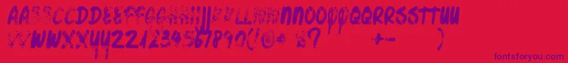 Czcionka Bottleshopfaded – fioletowe czcionki na czerwonym tle