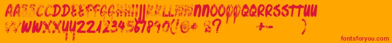 Bottleshopfaded Font – Red Fonts on Orange Background