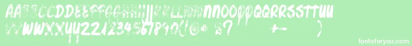 Bottleshopfaded-Schriftart – Weiße Schriften auf grünem Hintergrund