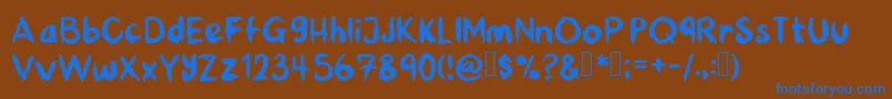 BeansPlantain Font – Blue Fonts on Brown Background