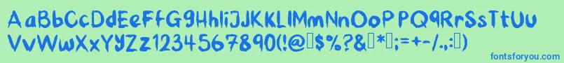 BeansPlantain Font – Blue Fonts on Green Background