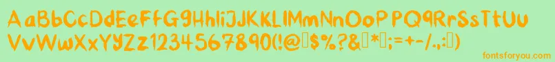 BeansPlantain Font – Orange Fonts on Green Background