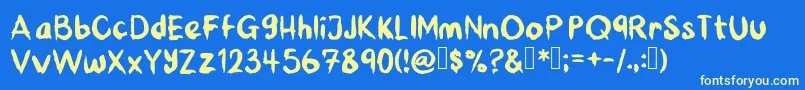 BeansPlantain Font – Yellow Fonts on Blue Background