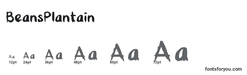 BeansPlantain Font Sizes