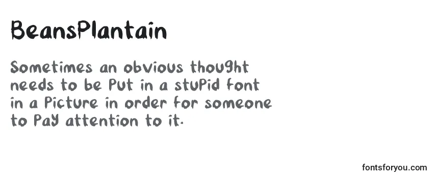 Review of the BeansPlantain Font
