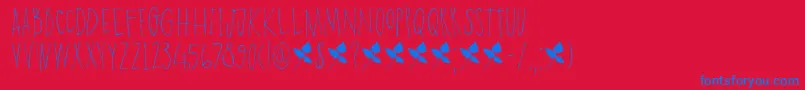 Fonte DkPoisonIvy – fontes azuis em um fundo vermelho
