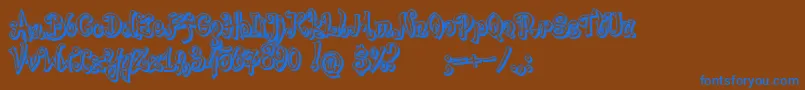 BajareczkaShadow Font – Blue Fonts on Brown Background