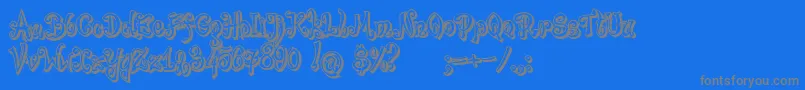 BajareczkaShadow-Schriftart – Graue Schriften auf blauem Hintergrund