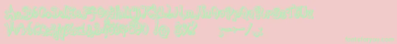 BajareczkaShadow Font – Green Fonts on Pink Background