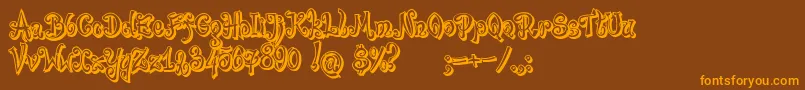 BajareczkaShadow Font – Orange Fonts on Brown Background