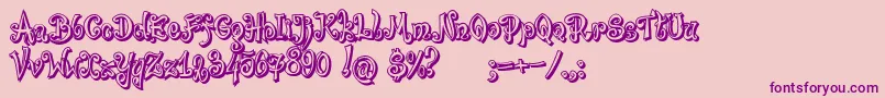 BajareczkaShadow Font – Purple Fonts on Pink Background