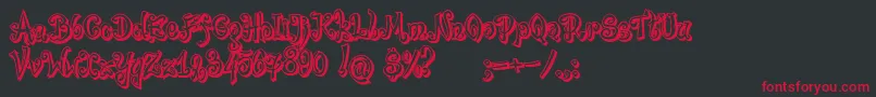 BajareczkaShadow Font – Red Fonts on Black Background