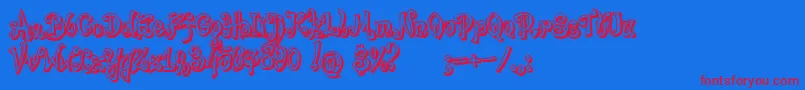 BajareczkaShadow Font – Red Fonts on Blue Background