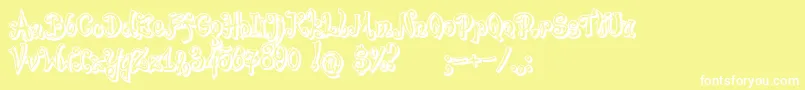 BajareczkaShadow Font – White Fonts on Yellow Background