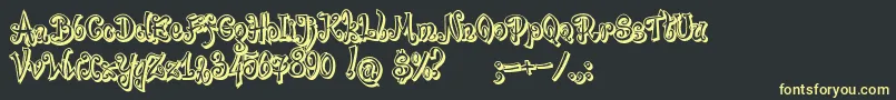 BajareczkaShadow Font – Yellow Fonts on Black Background