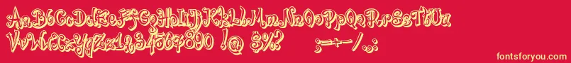 BajareczkaShadow Font – Yellow Fonts on Red Background