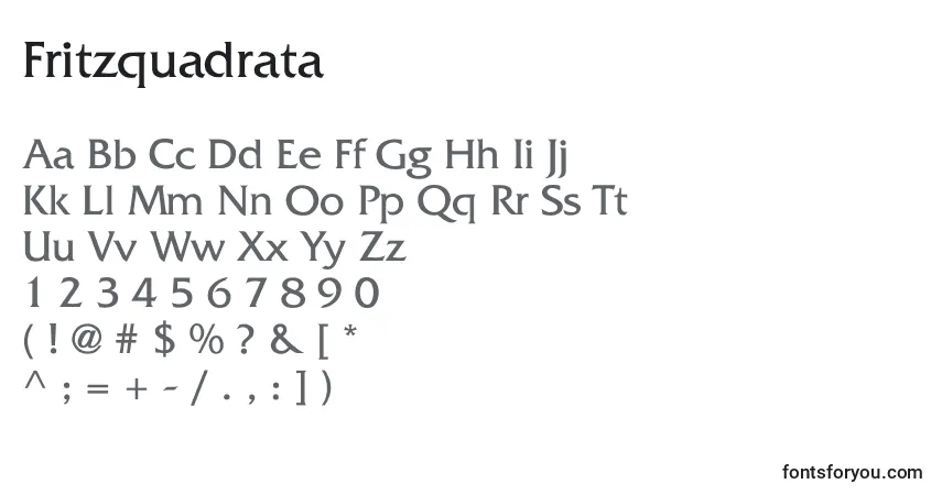Fritzquadrata-fontti – aakkoset, numerot, erikoismerkit