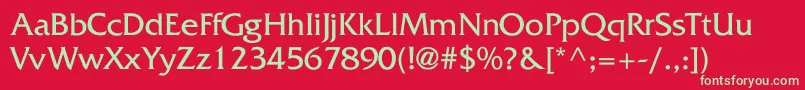 フォントFritzquadrata – 赤い背景に緑の文字