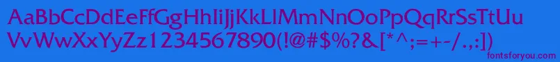 Fritzquadrata Font – Purple Fonts on Blue Background