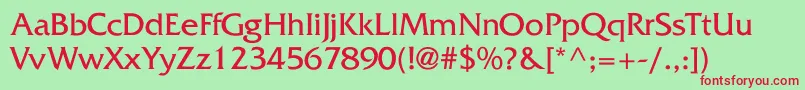 Fritzquadrata Font – Red Fonts on Green Background